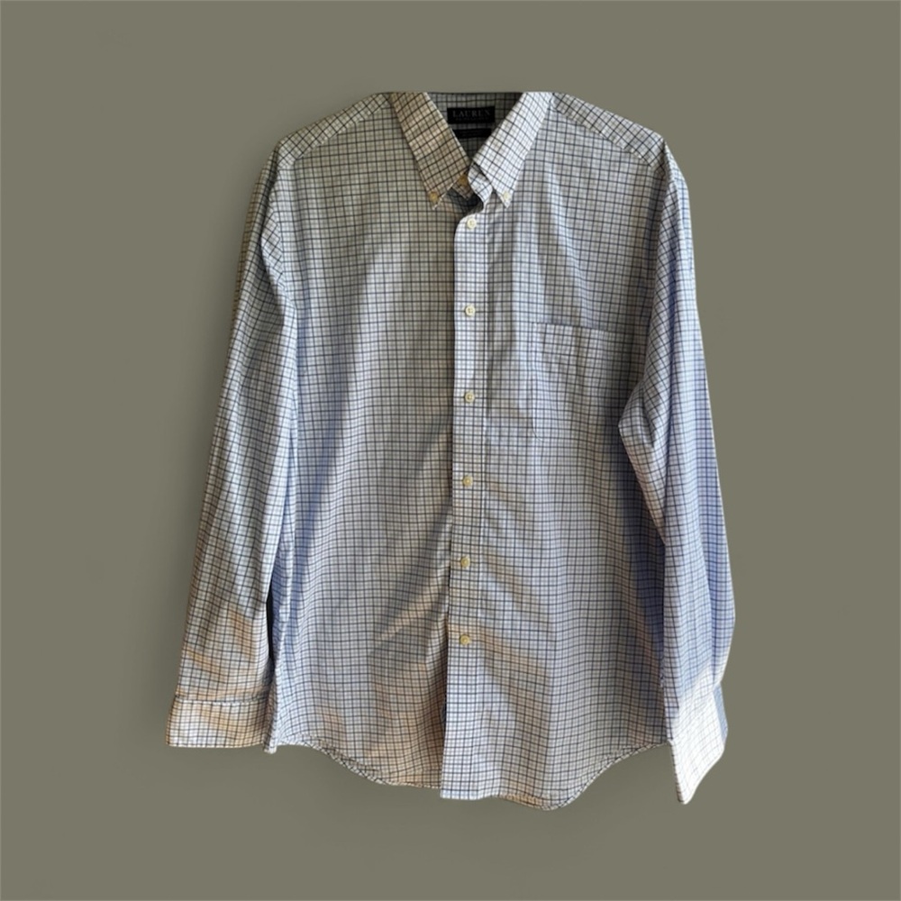 Lauren Ralph Lauren Mens Stretch Check Plaid Button Down Dress Shirt
16.5 34/35